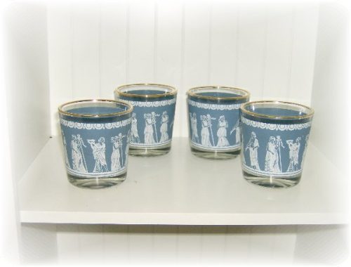 Vintage Blue and White Wedgewood Glasses