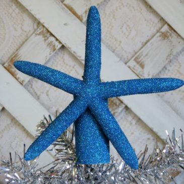 Handmade Glittered Starfish Christmas Tree Topper