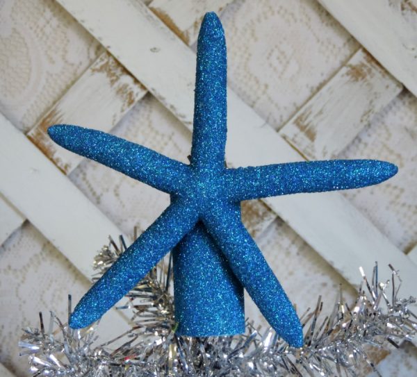 Nautical Turquoise Starfish Christmas Tree Topper