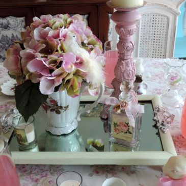 Shabby Cottage Upcycled Mirror Serving Tray