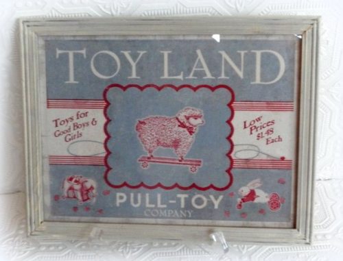 Vintage Inspired Toyland Framed Print Nursery Decor