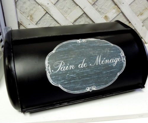 Black French Country Bread Box
