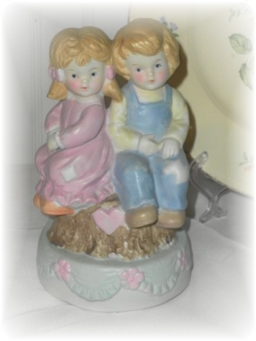 Vintage Ceramic Boy and Girl Figurine