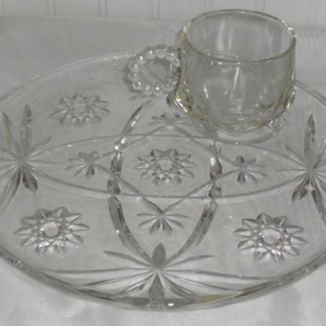 Vintage Pressed Glass Snack Set