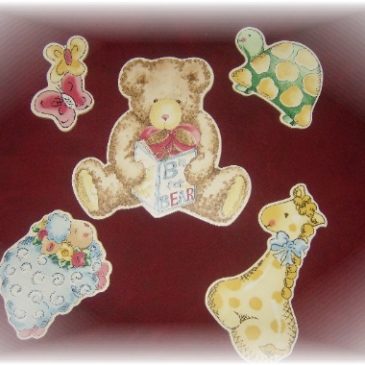 Vintage Teddy and Friends Chipboard Baby Wall Decor