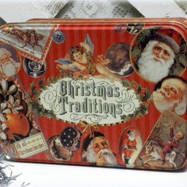 Vintage Victorian Christmas Traditions Decorative Tin