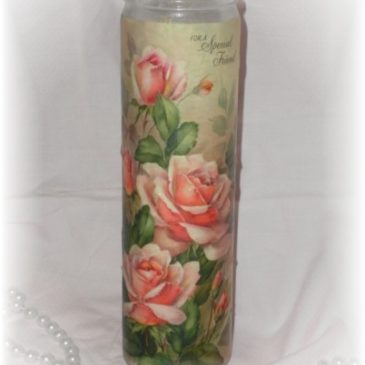 Vintage Shabby Rose Greeting Card Candle – Special Friend Gift