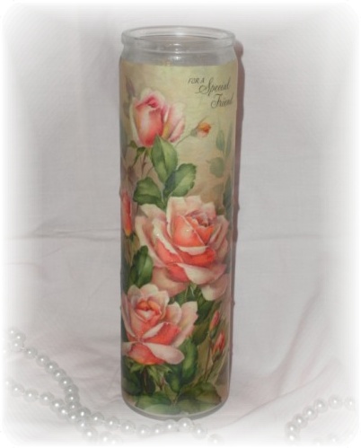 Vintage Inspired Shabby Rose Candle Gift For A Friend