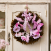 Shabby Chic Coquette Brown and Pink Feather Wreath