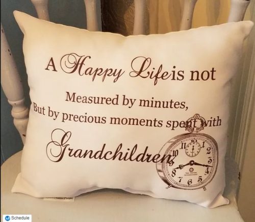 Sweet Handmade Grandparents Gift Pillow
