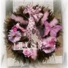 Pink and Brown Feather Wreath