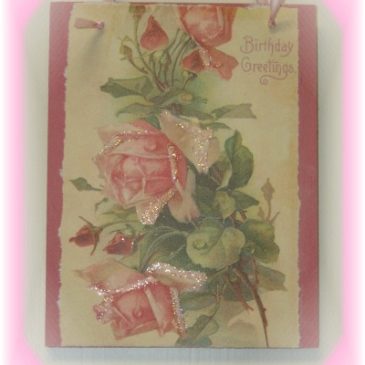 Handmade Vintage Inspired Rose Birthday Plaque