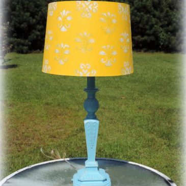 Turquoise Painted Vintage Cast Iron Pineapple Lamp