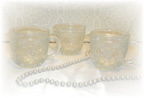 Vintage Pressed Glass Punch Cups