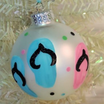 Personalized Hand Painted Flip Flop Christmas Tree Ornament