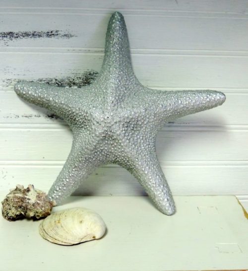 Elegant Large Silver Glittered Starfish Beach Decor