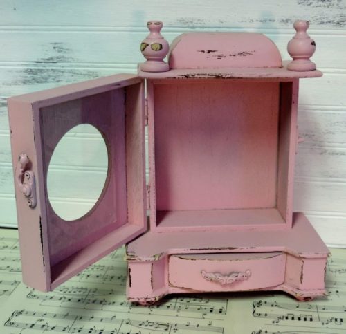 Upcycled Shabby Pink Shadow Jewelry Box