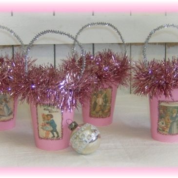 Shabby Pink Vintage Victorian Christmas Candy Treat Cups