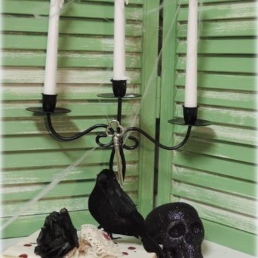 Upcycled Haunted Halloween Candelabra