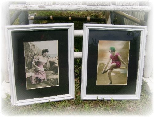 Vintage Victorian Beach Babes Framed Prints