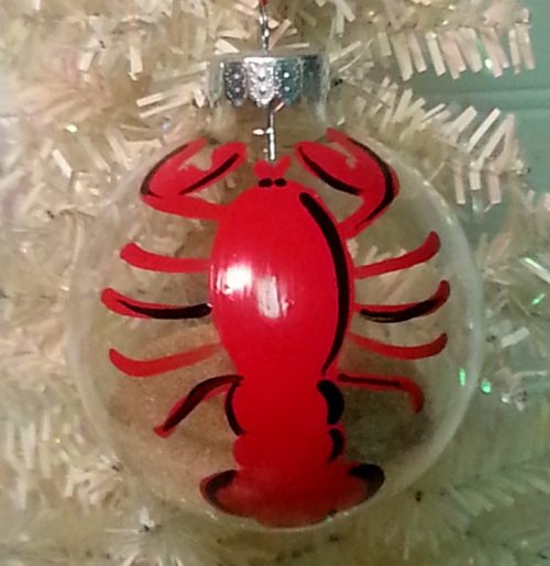 Hand Painted Lobster Christmas Ornament