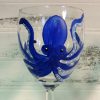 Hand Painted Octopus Wine Glass