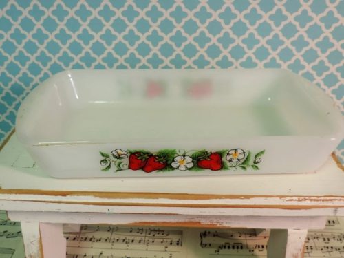 Vintage Glasbake Strawberry Casserole Dish