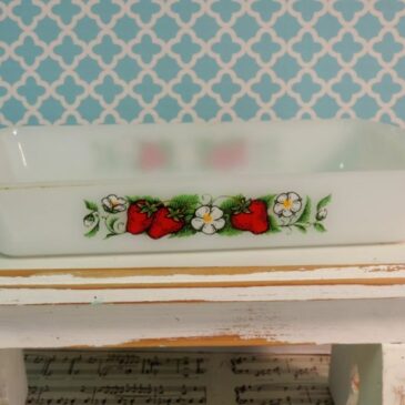 Vintage Glasbake Strawberry Casserole Dish