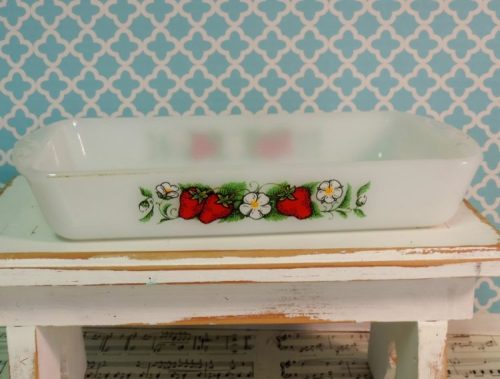 Vintage Glasbake Strawberry Casserole Dish