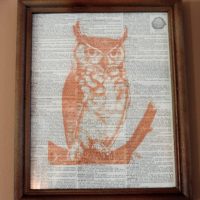 Framed Owl Inspired Vintage Dictionary Page