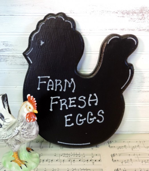 Chalkboard Painted farmhouse Country Chicken Fresh Eggs Sign
