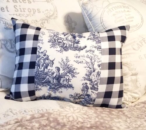 FRench Country blue and white toile pillow