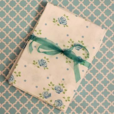 Pair Of Vintage Turquoise Blue Rose Shabby Pillow Cases