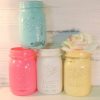 Shabby Cottage Pastel Painted Mason Jars