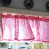 Pink Gingham Window Valance