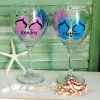 Personalized Flip Flop Wine Glasses Summer Beach Decor