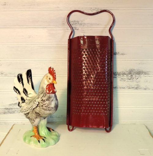 Red Painted Vintage Cheese Grater Country Kitchen Decor