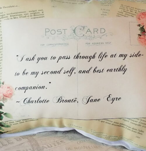 Romantic Vintage Inspired Jane Eyre Gift PIllow