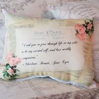 Romantic Vintage Inspired Jane Eyre Gift PIllow