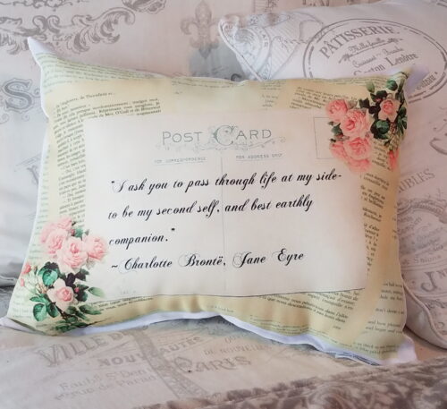 Romantic Vintage Inspired Jane Eyre Gift PIllow