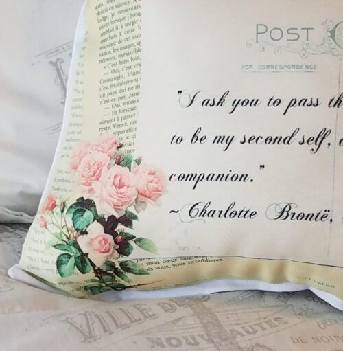 Romantic Vintage Inspired Jane Eyre Gift PIllow