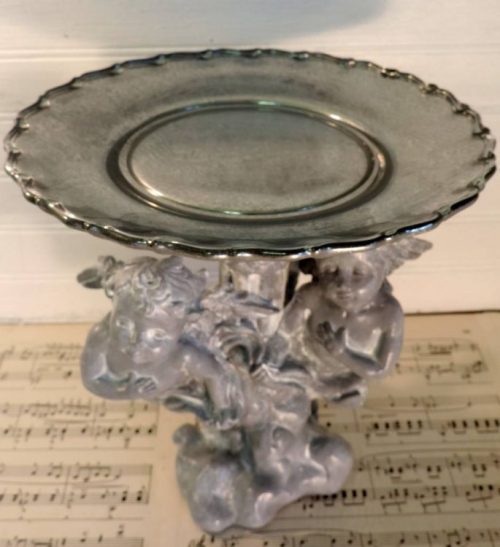 Grey Hollywood Regency Cherub Upcycled Pedestal Cupcake Stand Creative Lamps & Lighting
