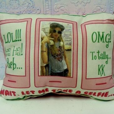 Personalized Selfie Cell Phone Handmade Gift Pillow