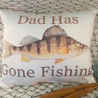 Personalized Dad Has Gone Fishing Pillow