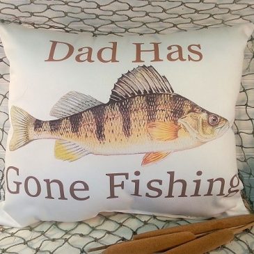 Personalized Dad Has Gone Fishing Handmade Pillow