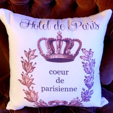 Handmade Hotel De Paris French Country Printed Pillow