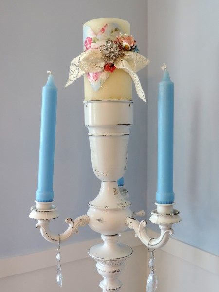 Upcycled Torchiere Lamp Candelabra