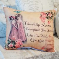 Handmade Vintage Victorian Friendship Gift Pillow Custom Pretty Pillows