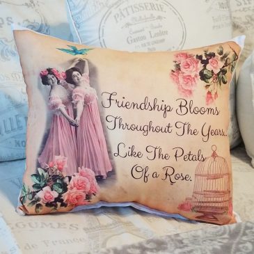 Handmade Vintage Victorian Friendship Gift Pillow