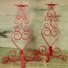Hot Pink Metal Scroll Candle Holders Beach Decor